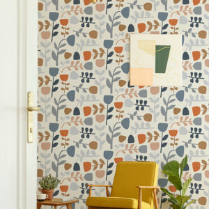Juni Orange Abstract Tulips Wallpaper