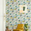 Juni Teal Abstract Tulips Wallpaper - Image 2