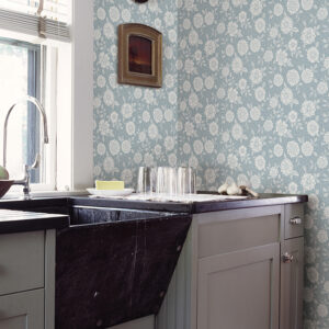Lizette Light Blue Charming Floral Wallpaper