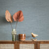 Agave Denim Faux Grasscloth Wallpaper - Image 3