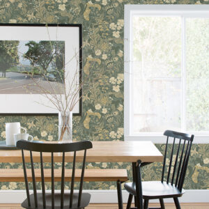 Elise Sea Green Nouveau Gardens Wallpaper