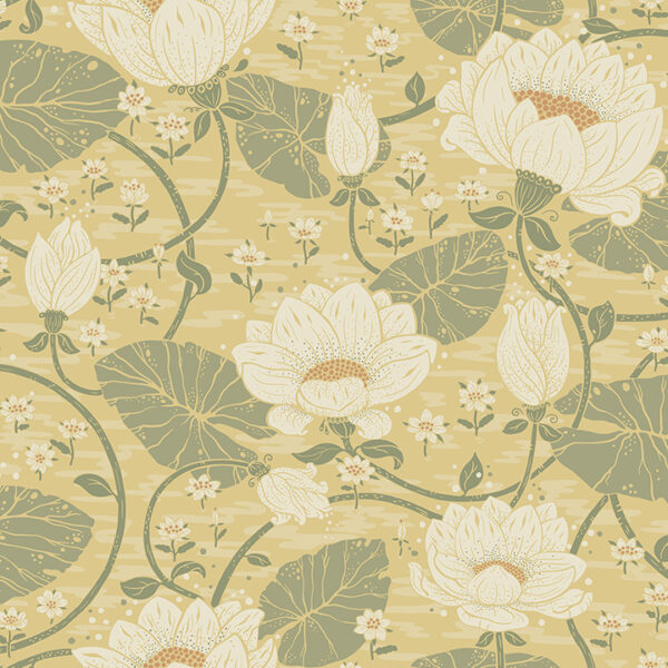 Eva Light Yellow Lotus Dreams Wallpaper