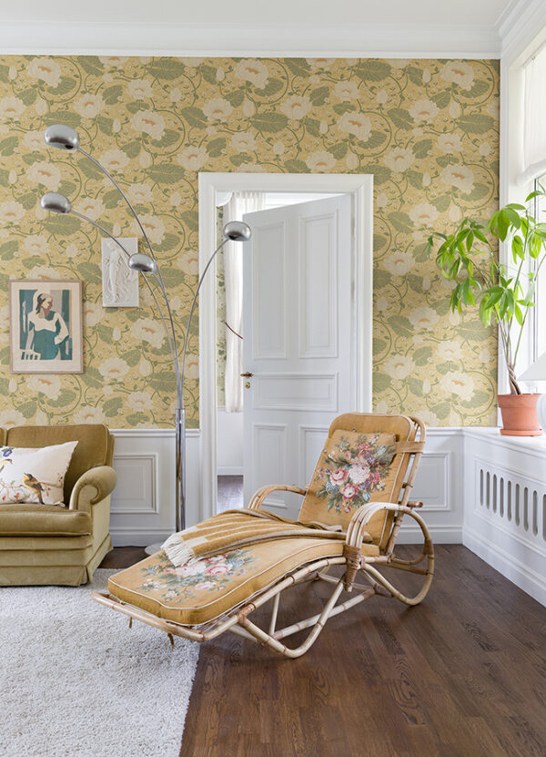 Eva Light Yellow Lotus Dreams Wallpaper - Image 2