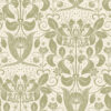 Berit Olive Floral Crest Wallpaper