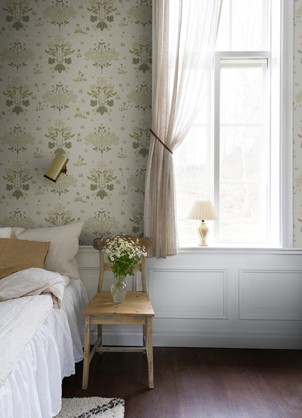 Elda Olive Delicate Daisies Wallpaper - Image 2