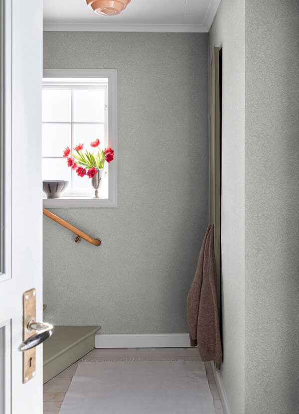 Kristina Light Grey Botanical Wallpaper - Image 2