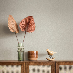 Kristina Light Grey Botanical Wallpaper