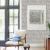 Kintana Silver Abstract Trellis Wallpaper - Image 2
