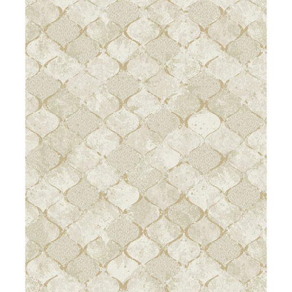 Pilak Gold Ogee Tile Wallpaper