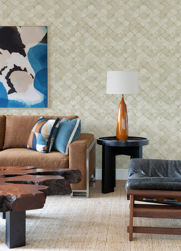 Pilak Gold Ogee Tile Wallpaper - Image 2