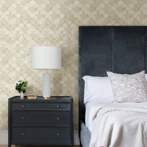Pilak Gold Ogee Tile Wallpaper