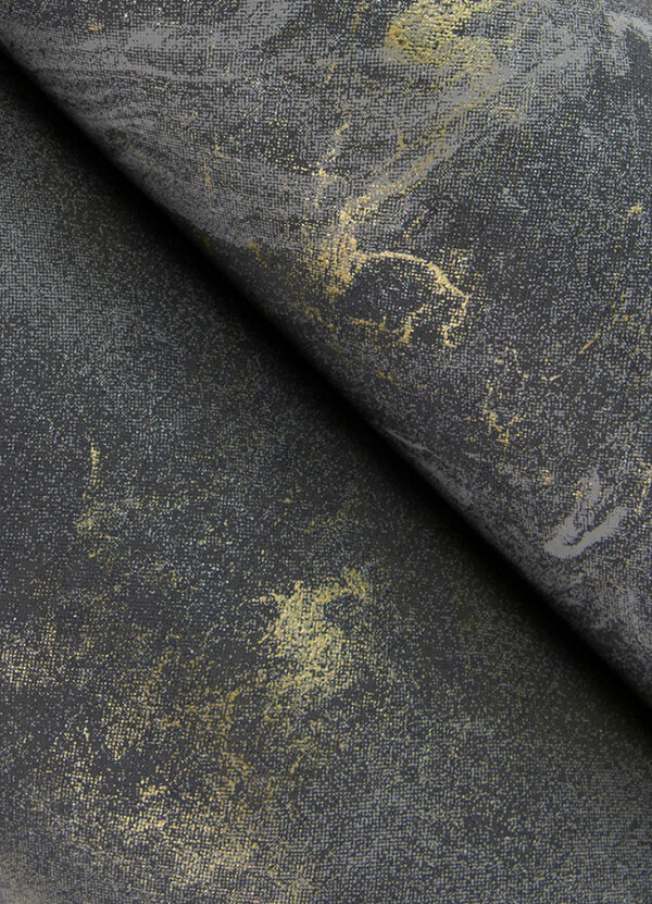 Meness Black Metallic Marbling Wallpaper - Image 3