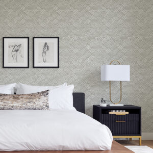 Helene Silver Glitter Geometric Wallpaper