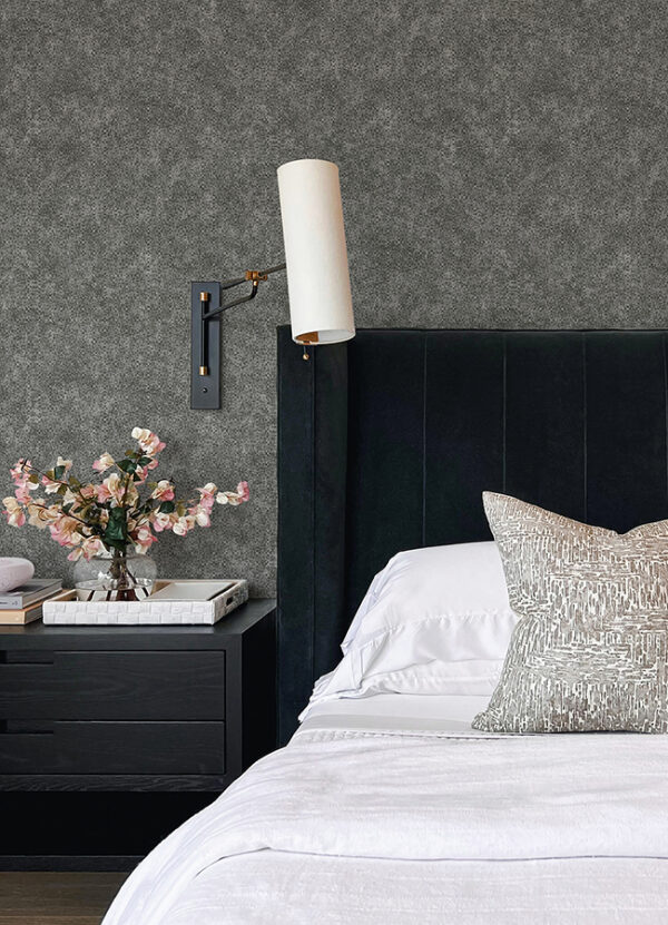 0068553 hirawa pewter metallic mosaic wallpaper