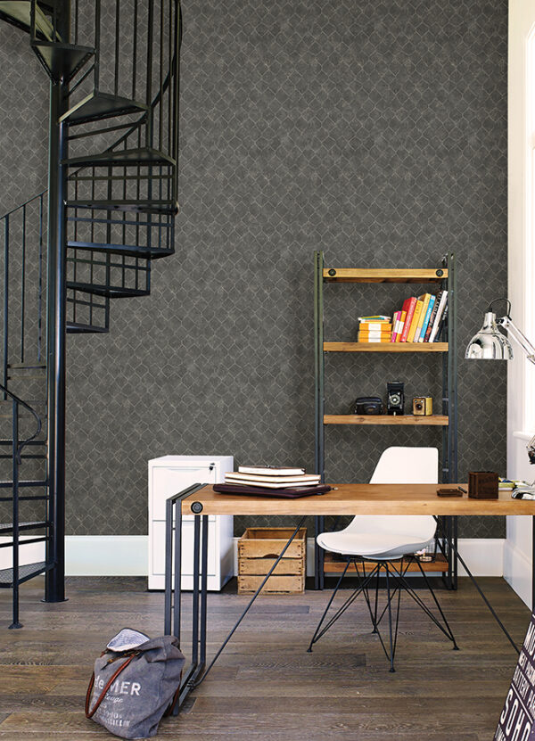0068661 rauta pewter hexagon tile wallpaper