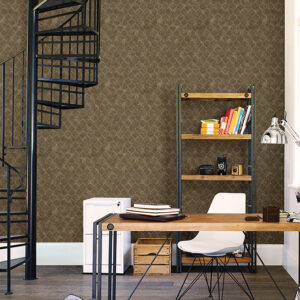 Rauta Brass Hexagon Tile Wallpaper