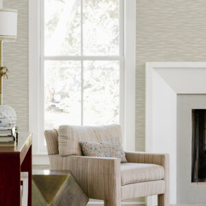 Benson Light Grey Faux Fabric Wallpaper