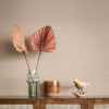 Agave Light Pink Faux Grasscloth Wallpaper - Image 3