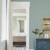 Walcott Seafoam Stitched Trellis Wallpaper - Image 2