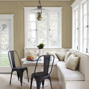 Walcott Taupe Stitched Trellis Wallpaper