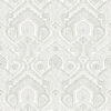 Fernback Grey Ornate Botanical Wallpaper