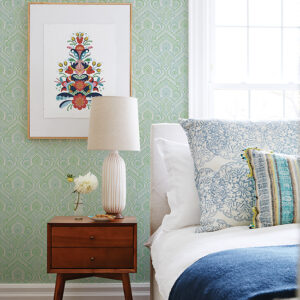Fernback Green Ornate Botanical Wallpaper