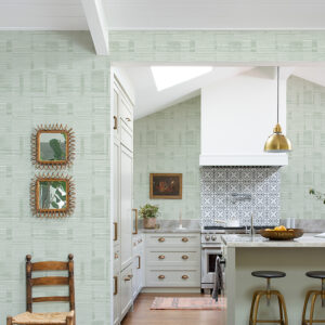 Callaway Green Woven Stripes Wallpaper