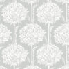 Zaria Grey Topiary Wallpaper