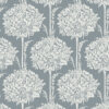 Zaria Slate Topiary Wallpaper
