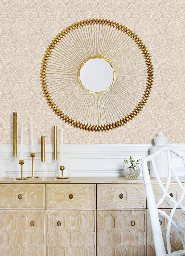 Scout Blush Floral Ogee Wallpaper - Image 3