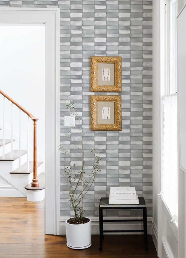 Braden Grey Tile Wallpaper - Image 2