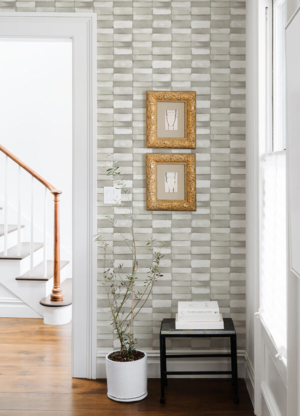 Braden Silver Tile Wallpaper - Image 2