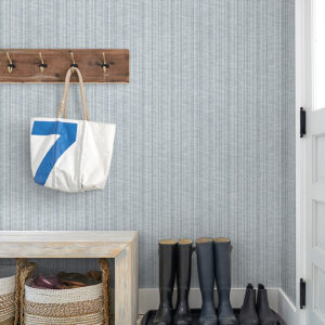 Simon Blue Woven Texture Wallpaper