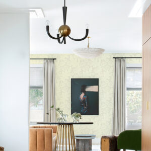 Augusta White Flock Damask Wallpaper