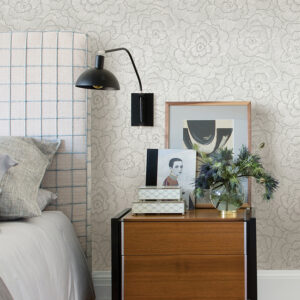 Periwinkle Light Grey Textured Floral Wallpaper