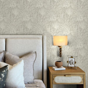 Vita Light Brown Botanical Wallpaper