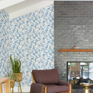 Serena Blue Chinoiserie Wallpaper