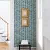 0086995 myrtle sea green abstract stripe wallpaper