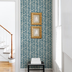 Myrtle Sea Green Abstract Stripe Wallpaper