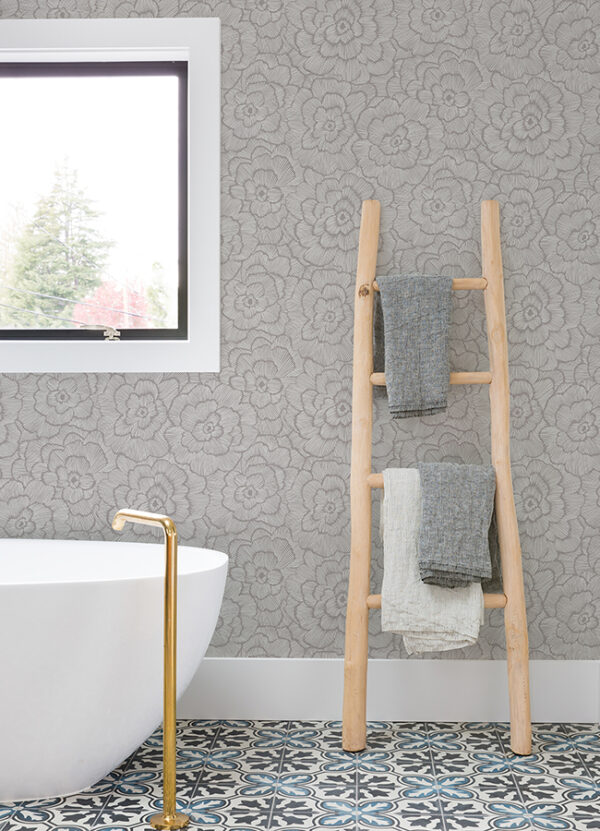 0087026 periwinkle sterling textured floral wallpaper