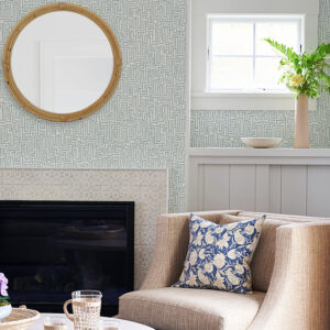 Ramble Blue Geometric Wallpaper