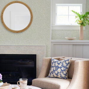 Ramble Sage Geometric Wallpaper