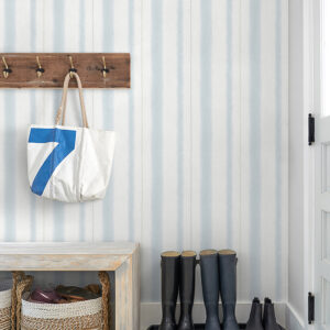 Alena Sky Blue Soft Stripe Wallpaper