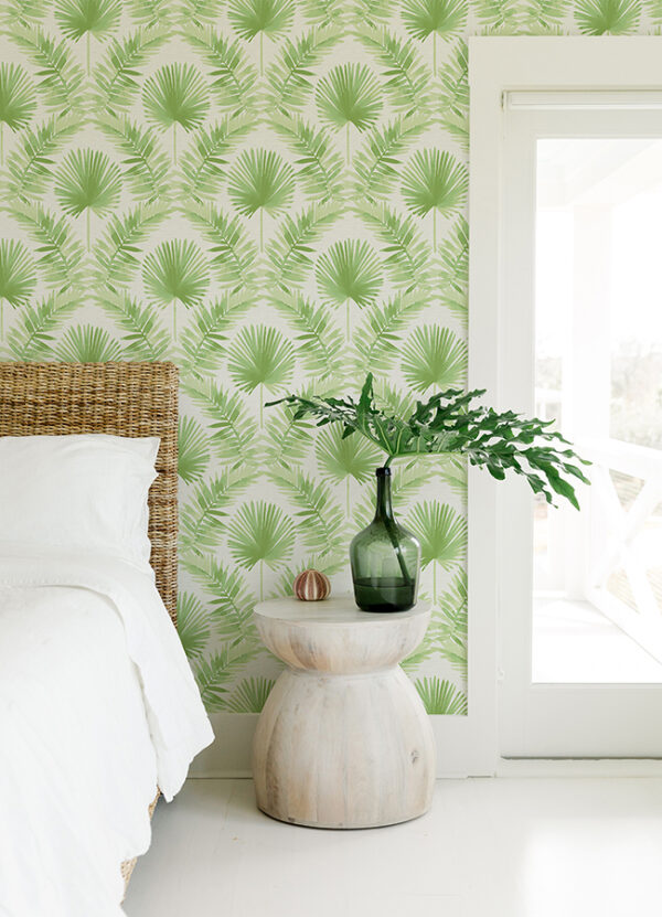 0087455 calla green painted palm wallpaper