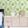 0087456 calla green painted palm wallpaper