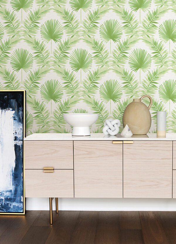 0087456 calla green painted palm wallpaper