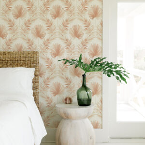 Calla Rust Painted Palm Wallpaper