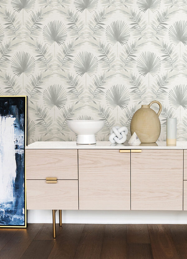 0087468 calla grey painted palm wallpaper