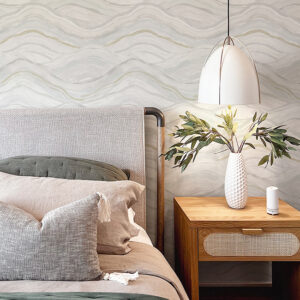 Dorea Light Blue Striated Waves Wallpaper