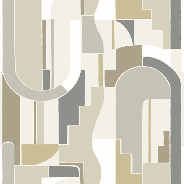 0087601 odele dark honey geometric archways wallpaper